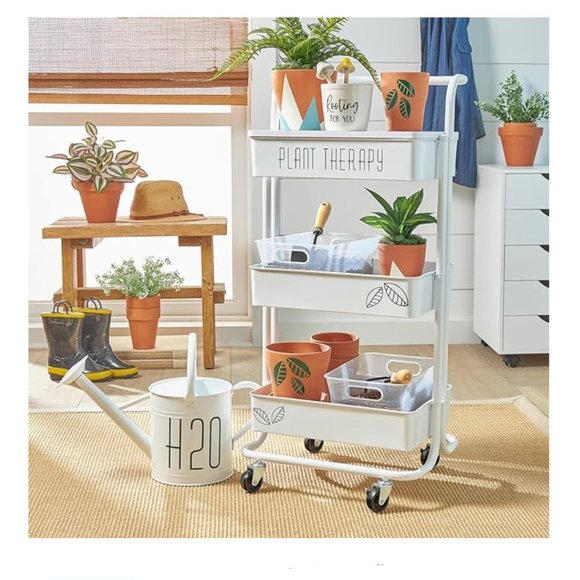 SUPERKKY 3 Drawer Rolling Cart by Recollections, Lexington Collection (White) - Picture 2 of 7